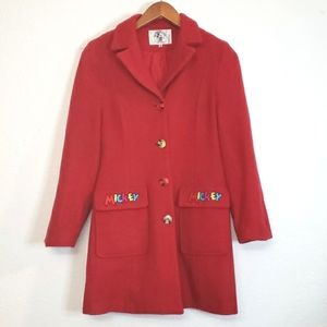RARE Mickey & Co. Vintage red wool coat